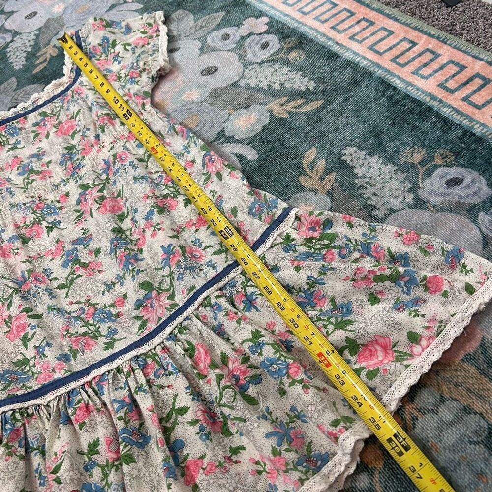 Vintage Youngland Dress Mini Square neck dainty Floral Short Sleeve Feminine M - Picture 8 of 16